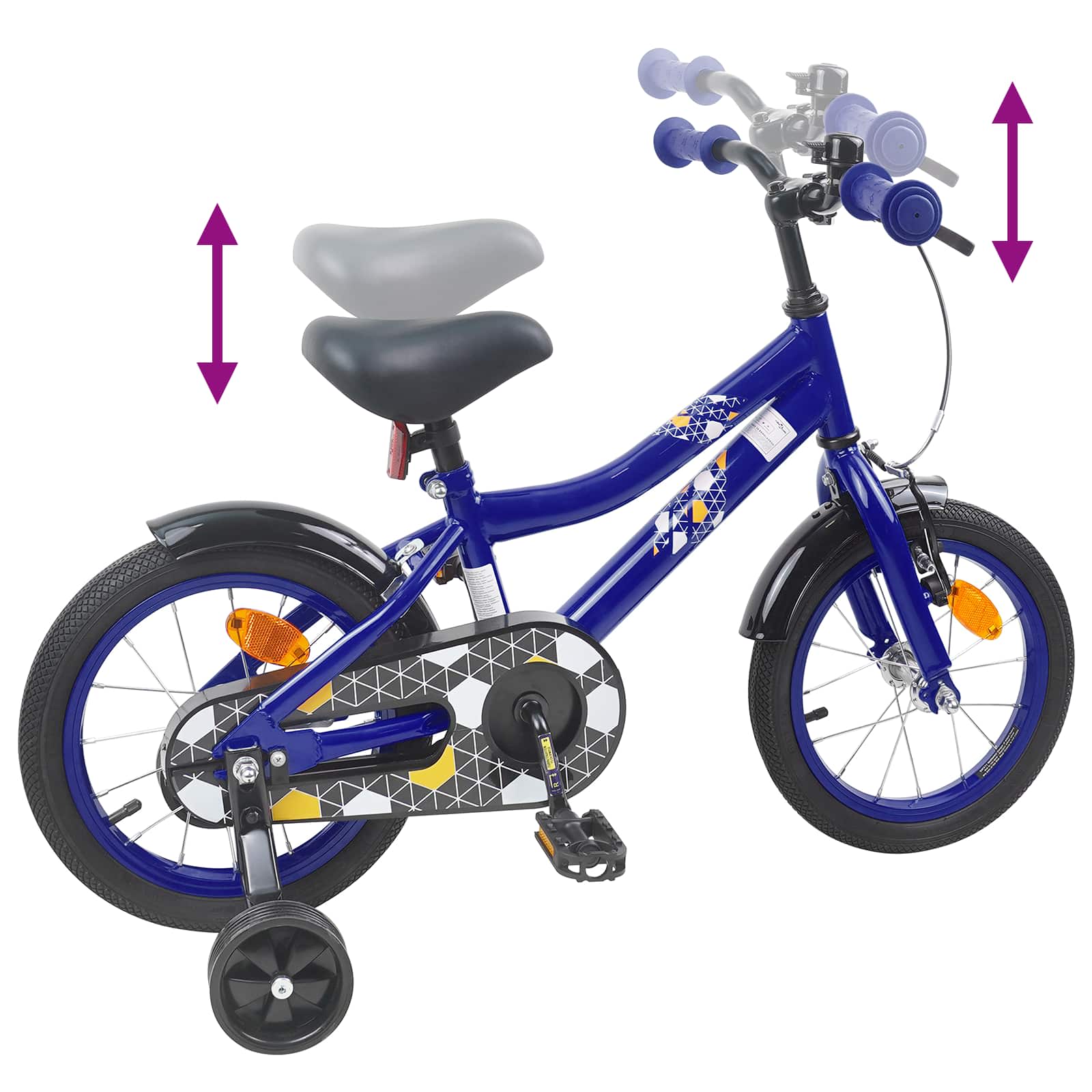 Kinderfahrrad 12 Zoll für 2-4 Jahre alt Schwarz
