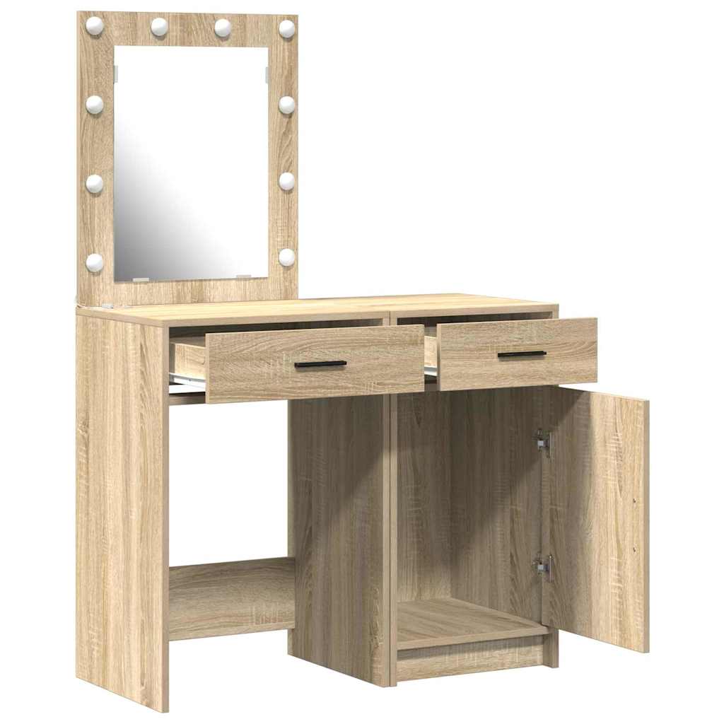 Schminktisch mit Tür 2 pcs Weiß 50 x 41 x 135 cm Holzwerkstoff