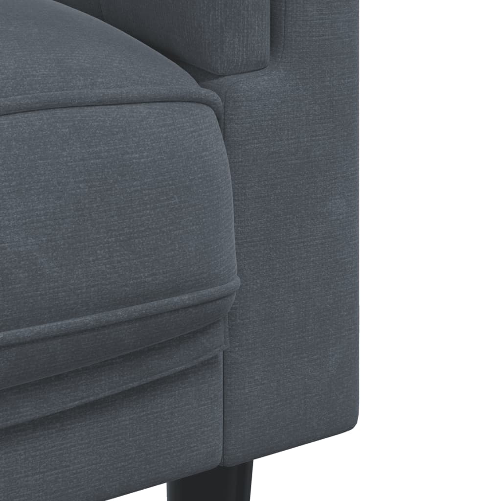 3-tlg. Sofagarnitur mit Kissen Creme Samt