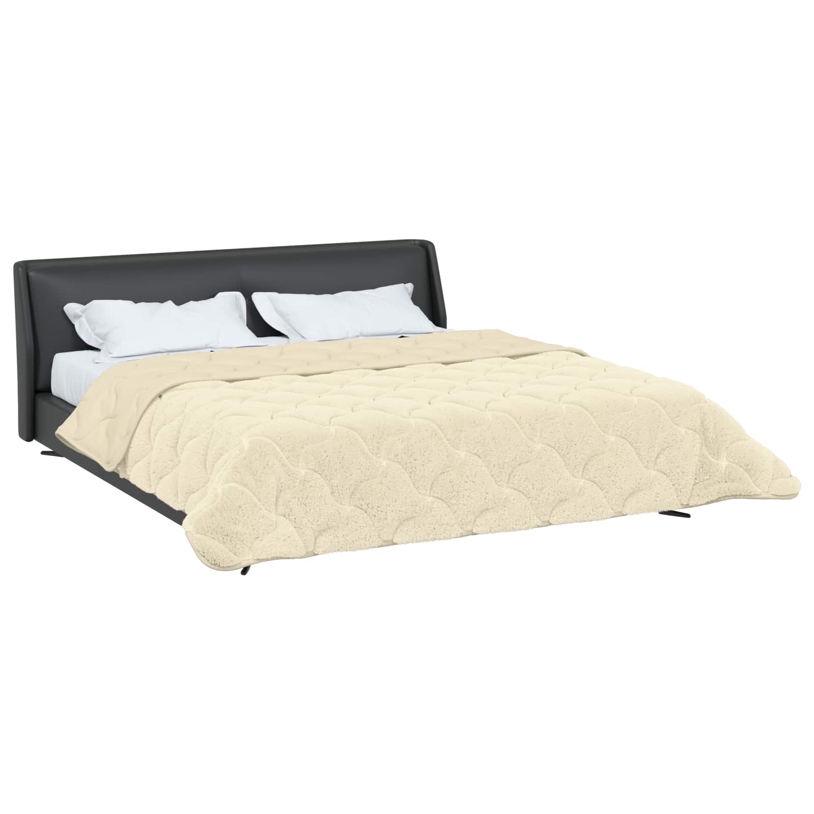 Sommerdecke Anthrazit 135 x 200 cm Mikrofaser und Teddy-Fleece
