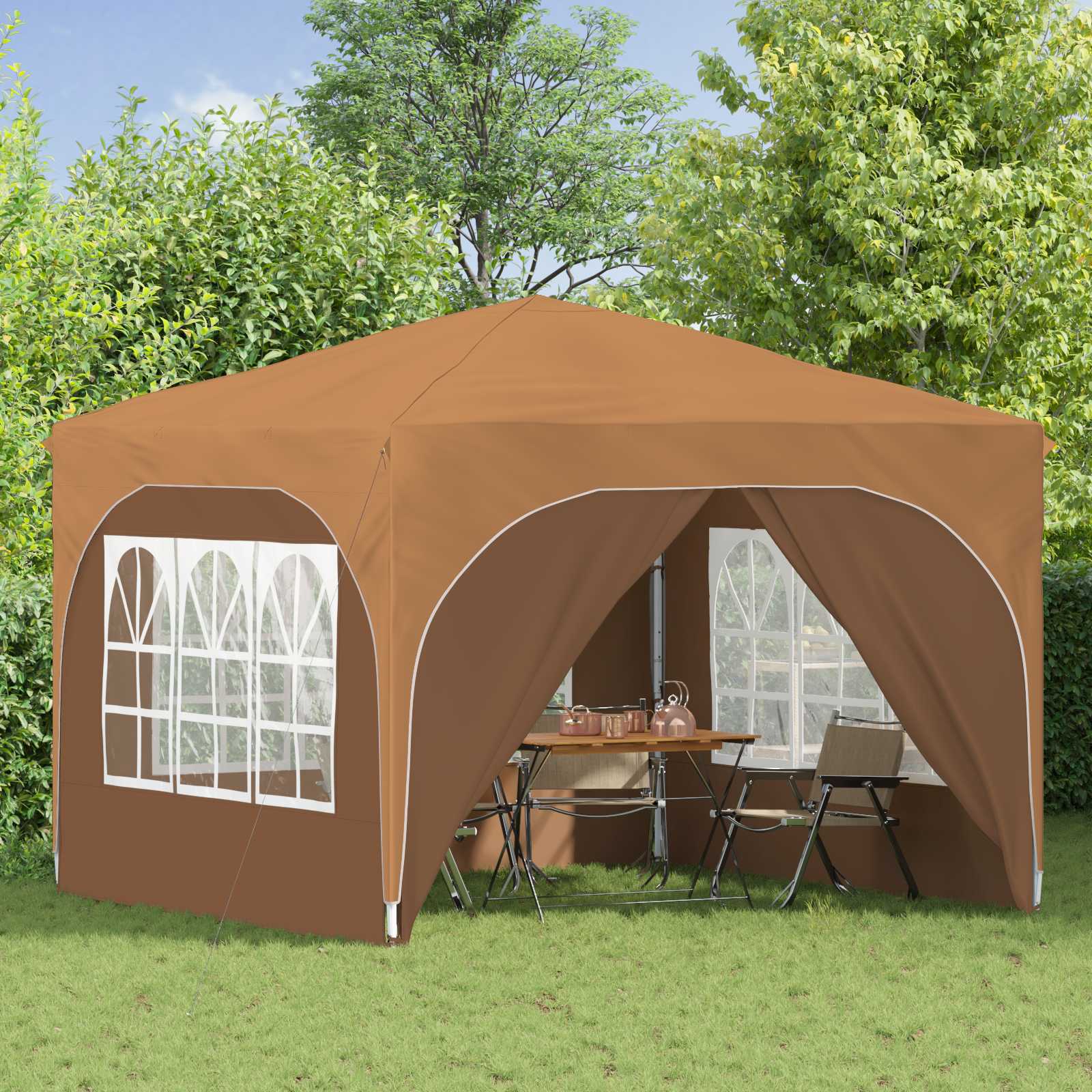 Pop-up Partyzelt 290 x 290 x 245 cm Creme