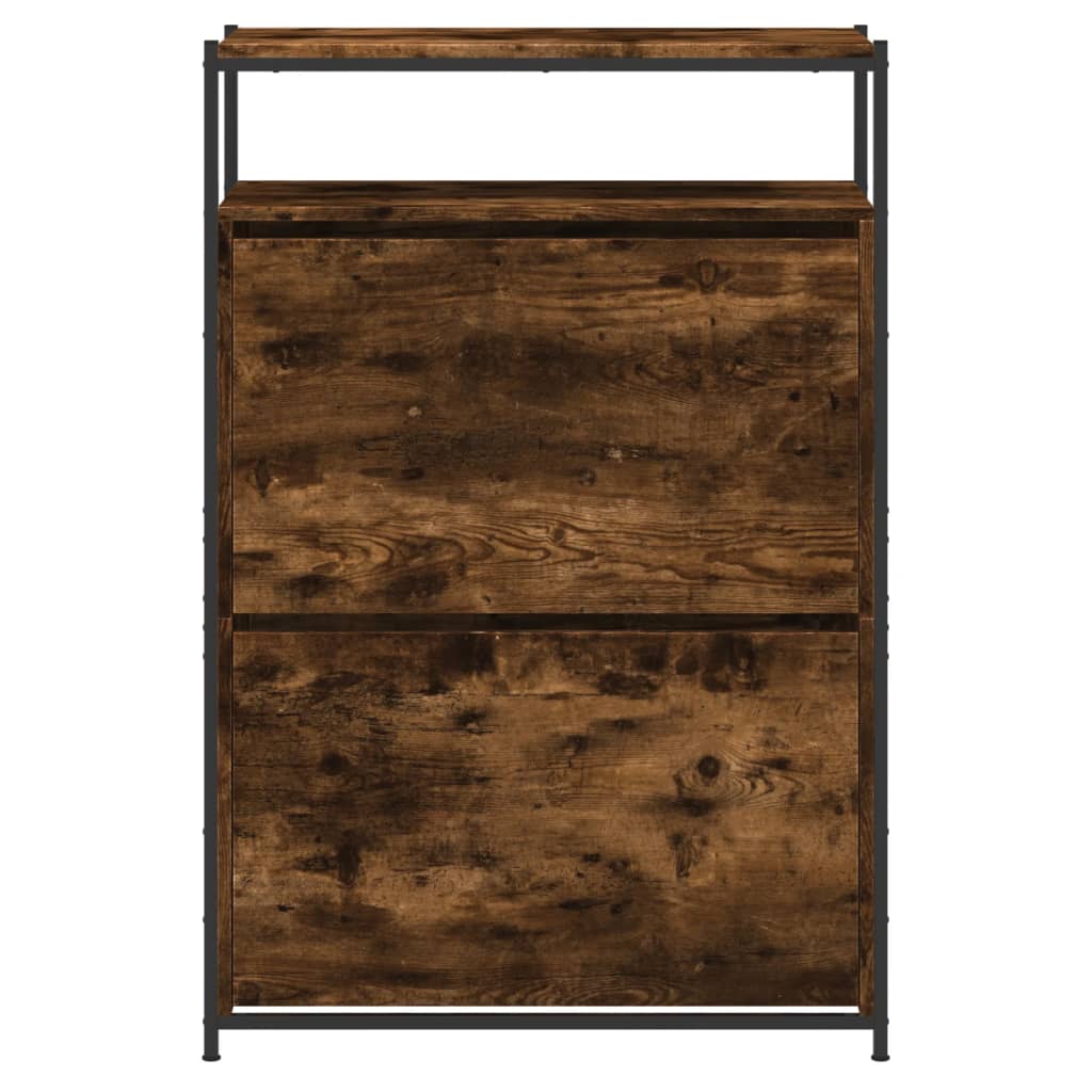 Schuhschrank mit 4 Klappen Sonoma-Eiche 100x34x112 cm