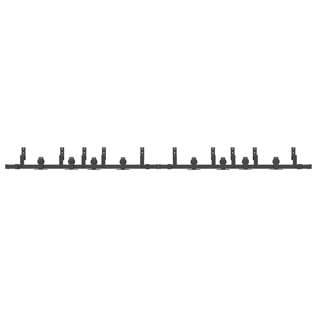 Schiebetürbeschlag-Set 183 cm Stahl Schwarz