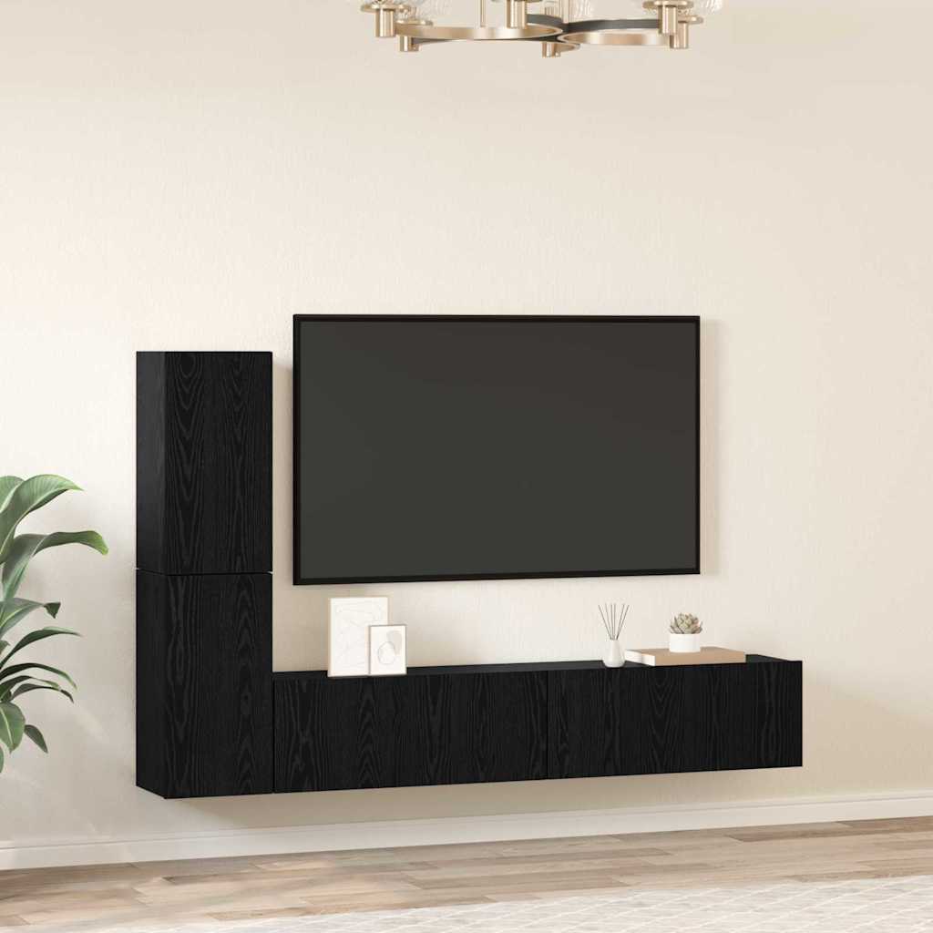 4-tlg. TV-Schrank-Set Weiß Holzwerkstoff