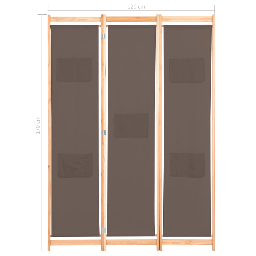5-teiliger Raumteiler Creme 200 x 170 x 4 cm Stoff