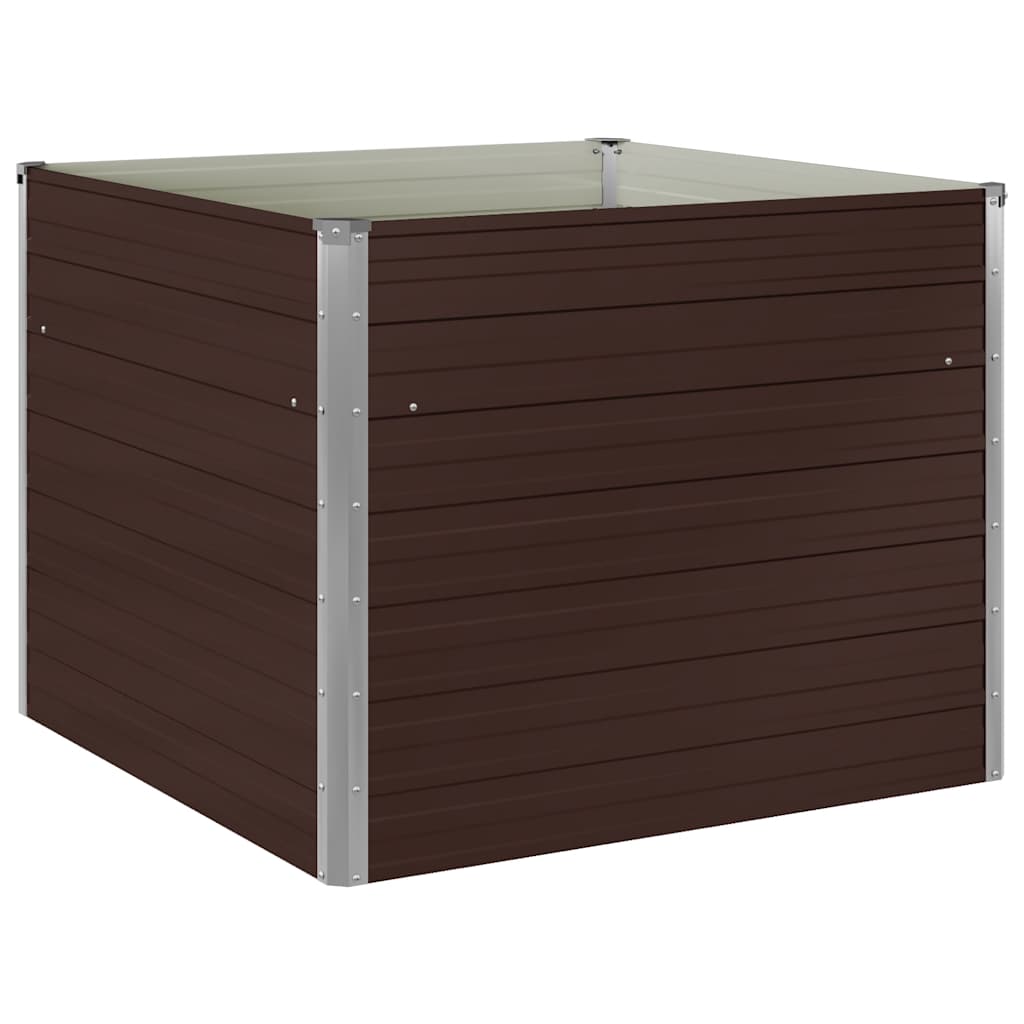 Hochbeet 100 x 100 x 77 cm Verzinkter Stahl Grau