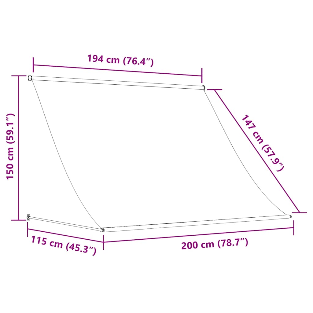 Einziehbare Markise 150×150 cm Blau und Weiß