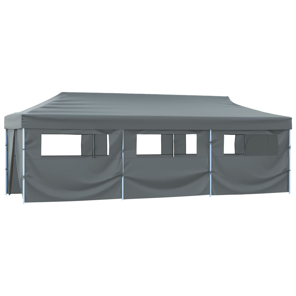 Faltzelt Partyzelt Pop-Up mit 8 Seitenwänden 870x291x315 cm Creme