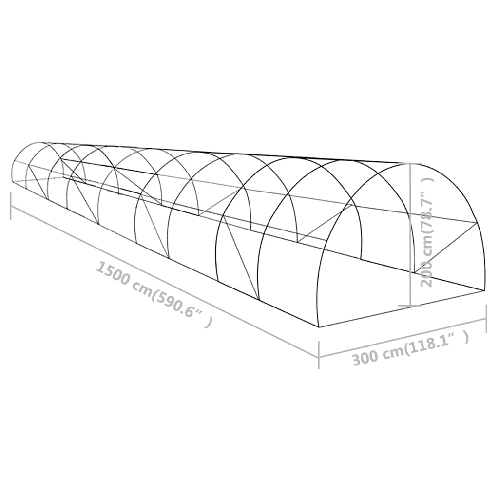 Gewächshaus 4,5 m² 300x150x200 cm