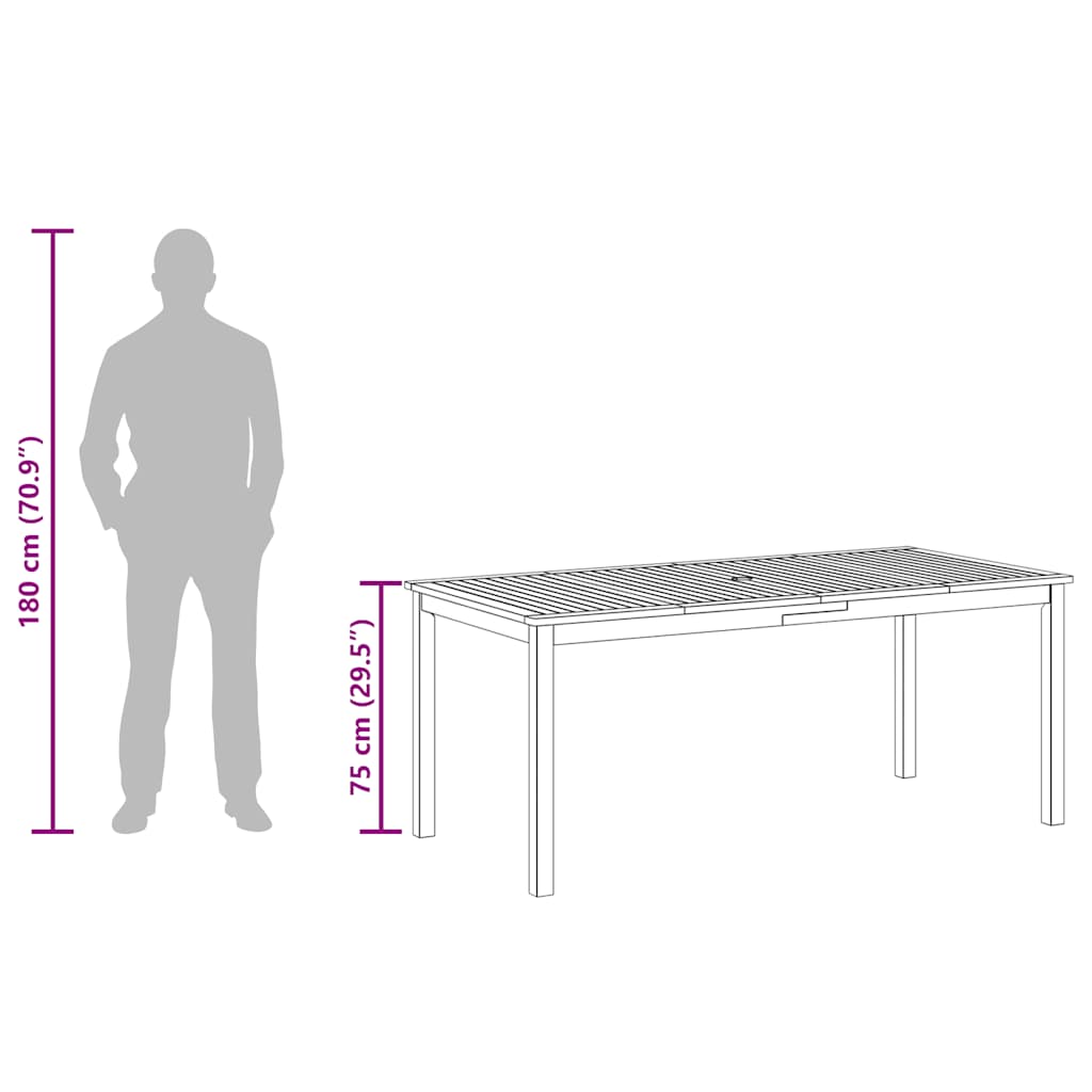 Garten-Esstisch 110x55x75 cm Massivholz Akazie