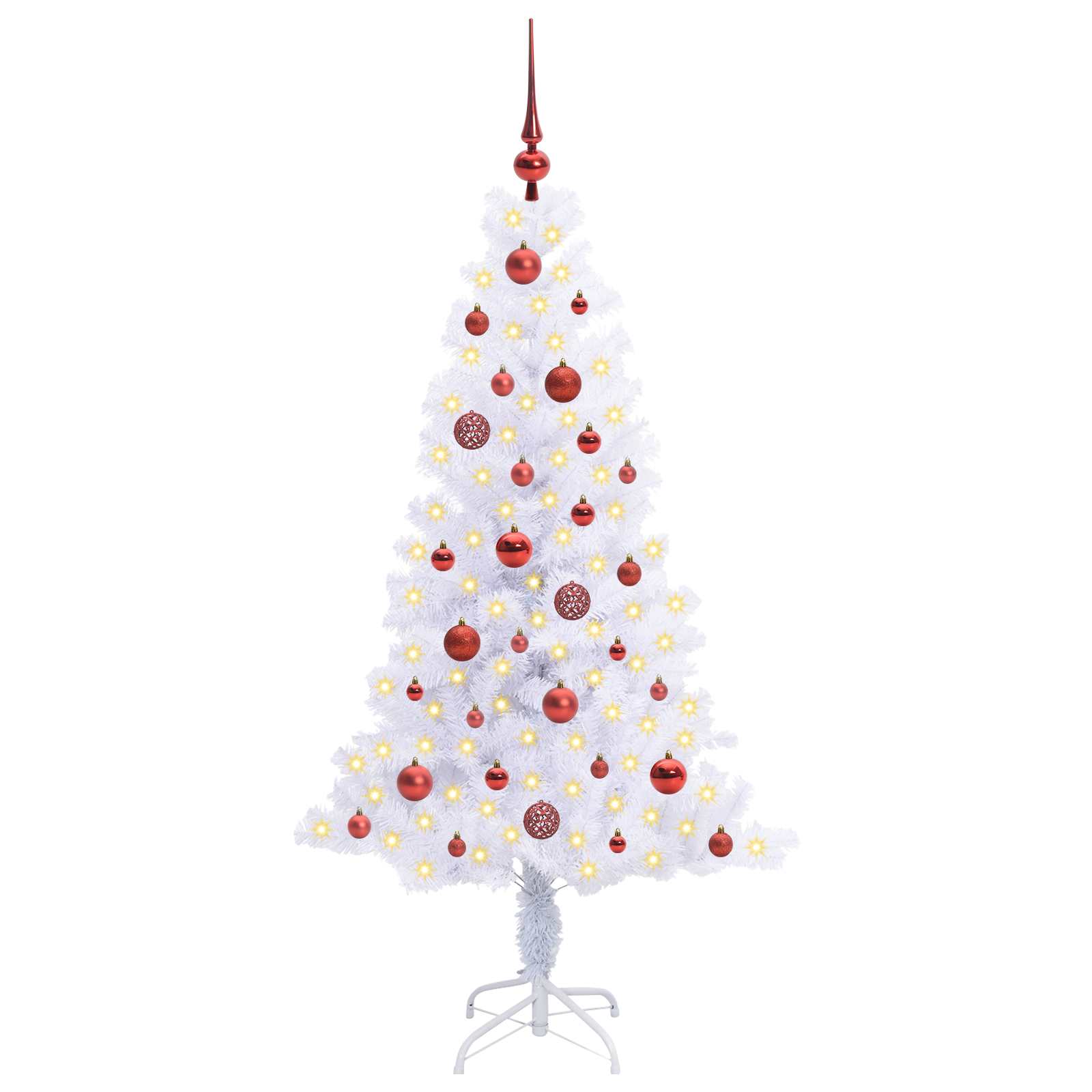 Künstlicher Weihnachtsbaum Weiß 120 cm PVC und Stahl