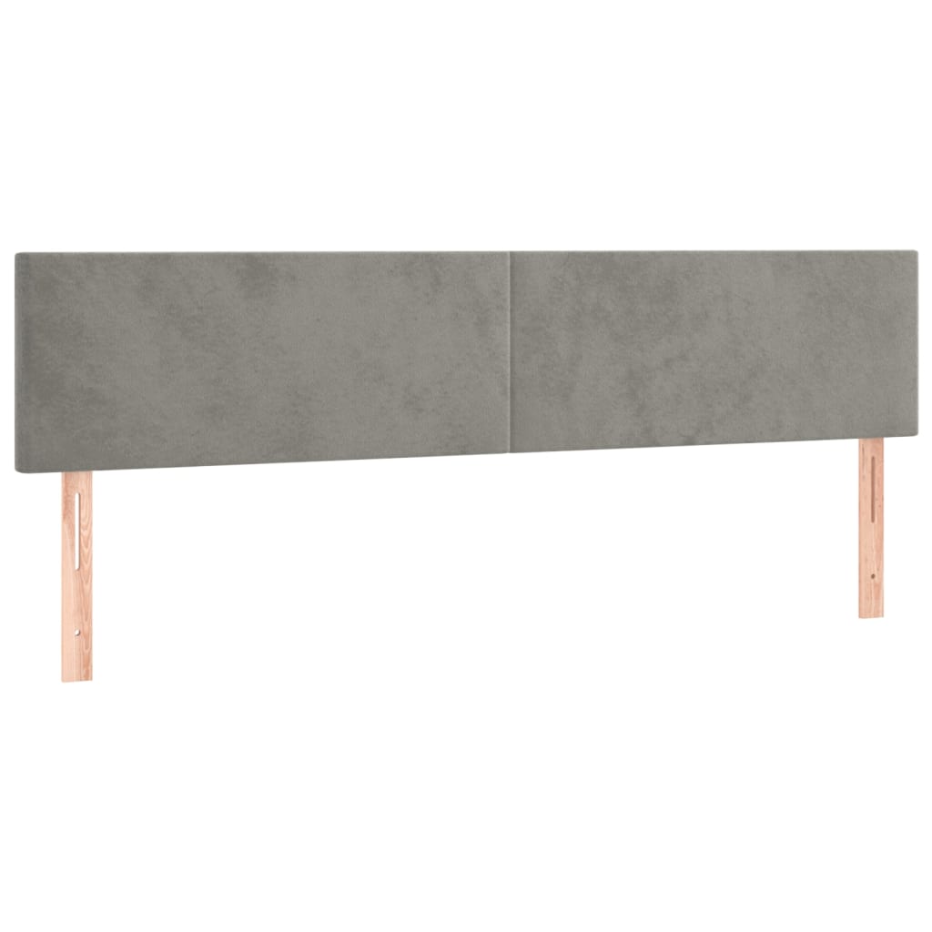 Kopfteil Hellgrau 80x5x118/128 cm Samt