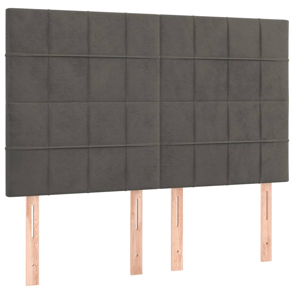 Kopfteil Hellgrau 80x5x118/128 cm Samt