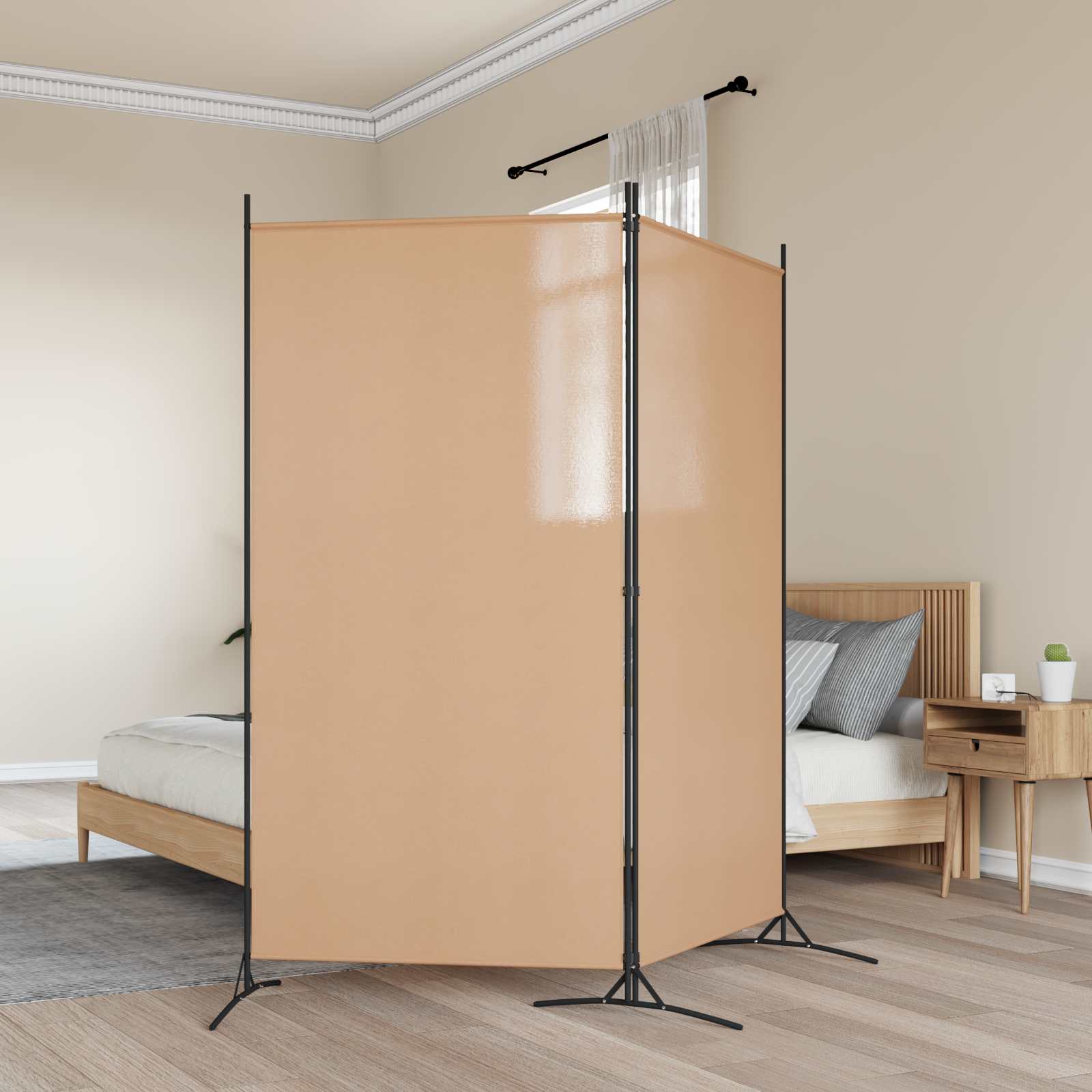 3-tlg. Raumteiler Weiß 260x180 cm Stoff