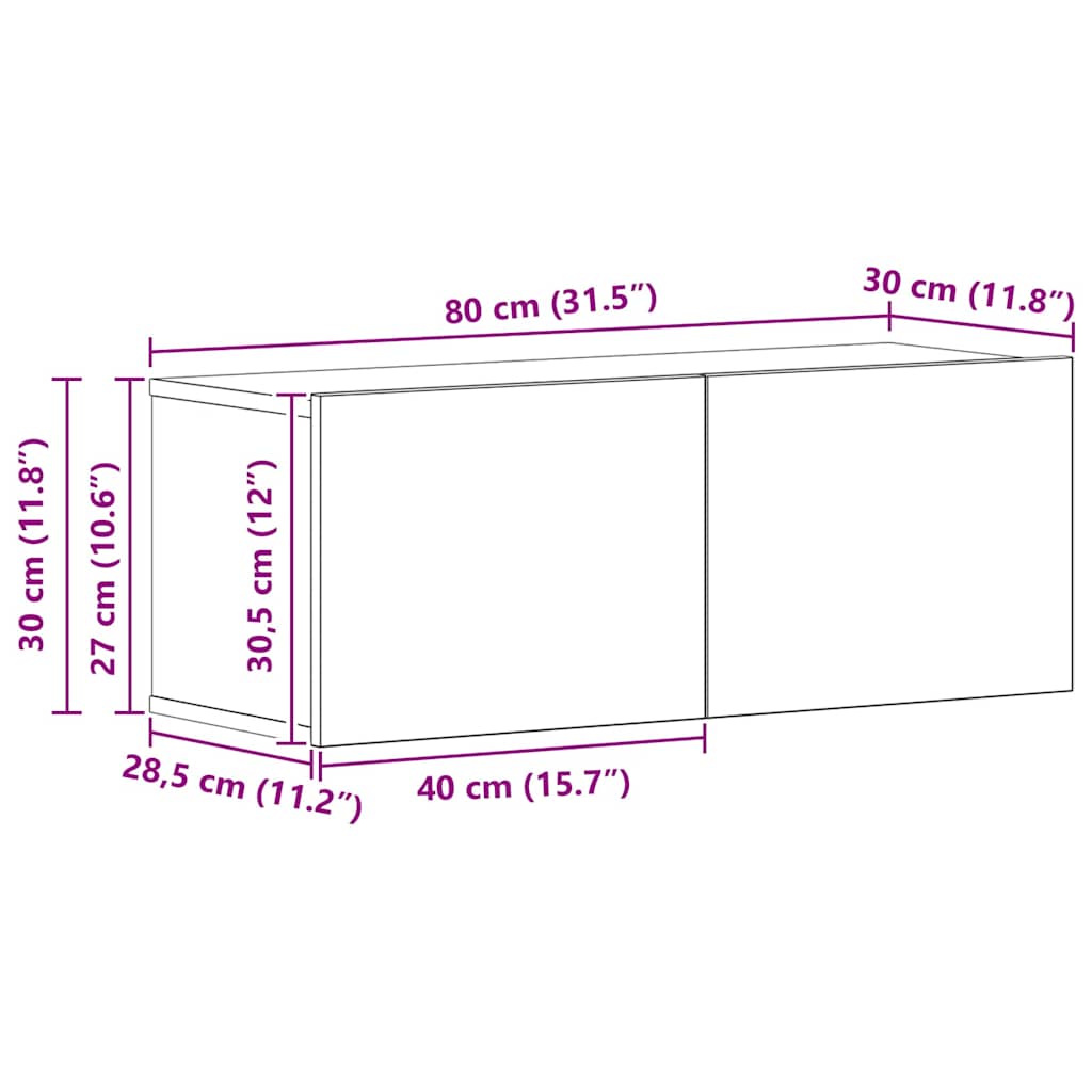 4-tlg. TV-Schrank-Set Weiß Holzwerkstoff