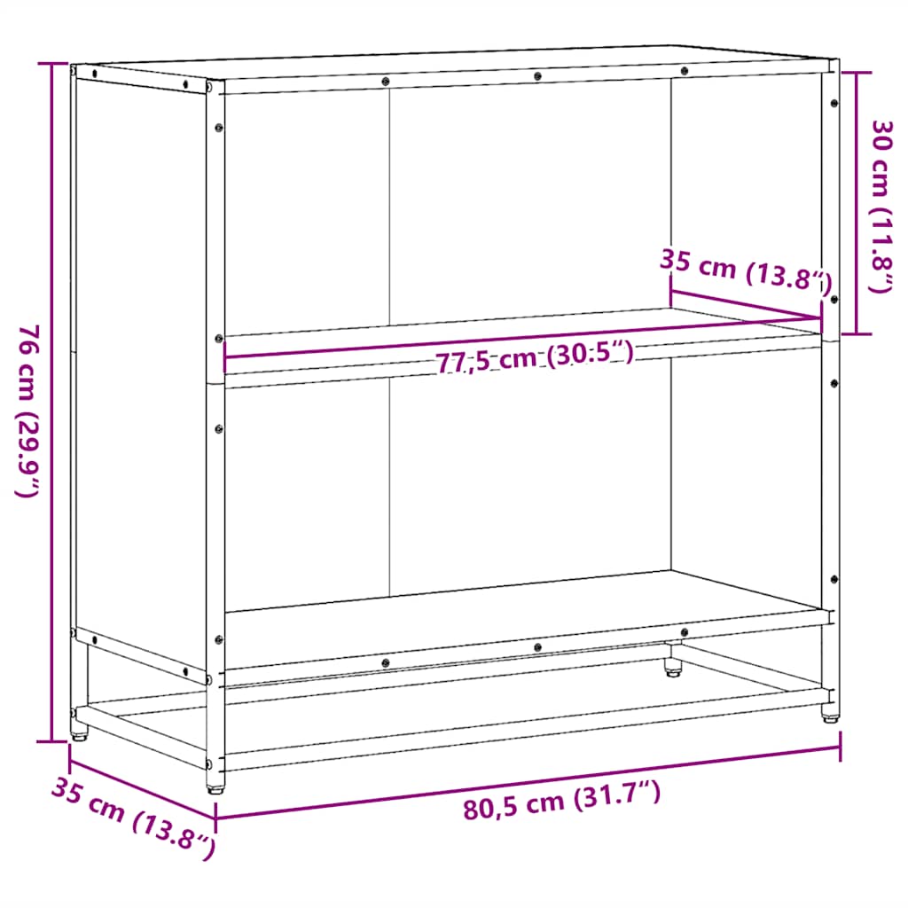 Bücherregal Schwarz 60x35x139 cm Holzwerkstoff