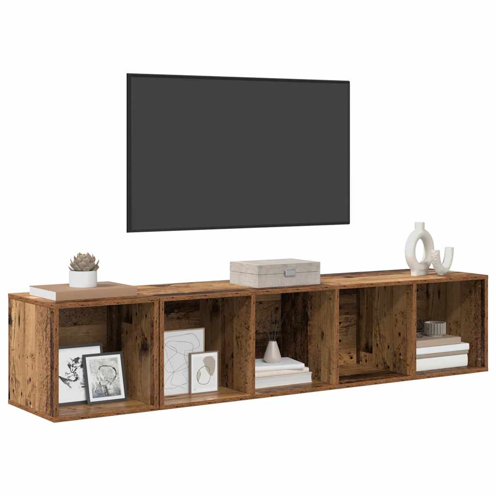 2-tlg. TV-Schrank-Set Grau Holzwerkstoff