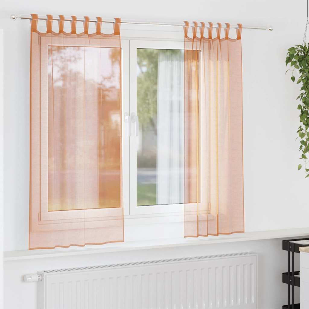Voile Vorhänge mit Ösen 2 Stk. Apfelgrün 140x140 cm