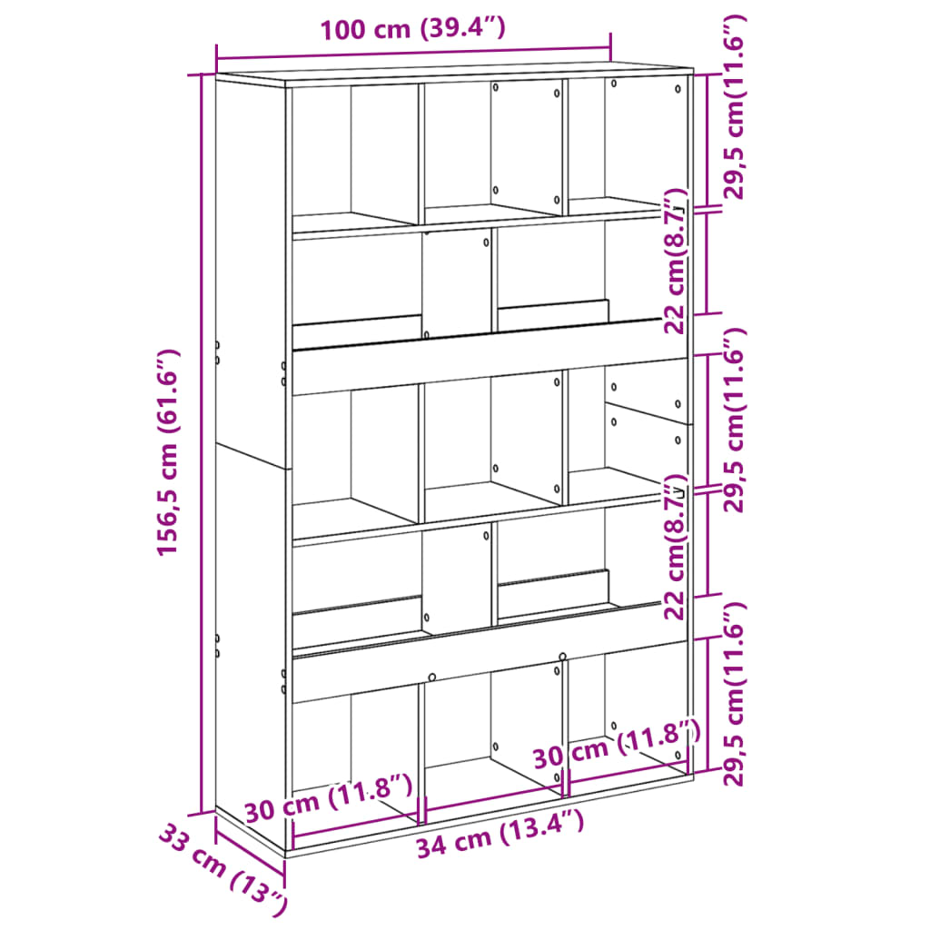 Bücherregal Weiß 100x33x125,5 cm Holzwerkstoff