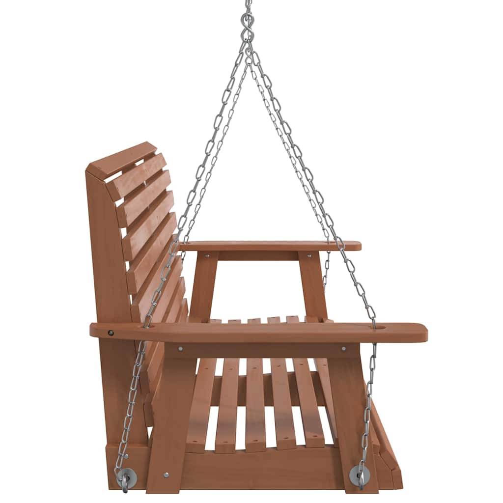 Garten-Hängestuhl mit Metallketten Braun Massivholz Tanne