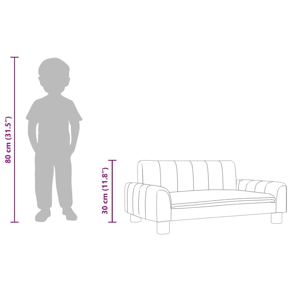 Kindersofa Creme 70x45x30 cm Stoff