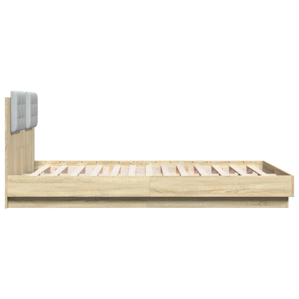 Bettgestell mit Kopfteil Grau Sonoma 180x200 cm Holzwerkstoff