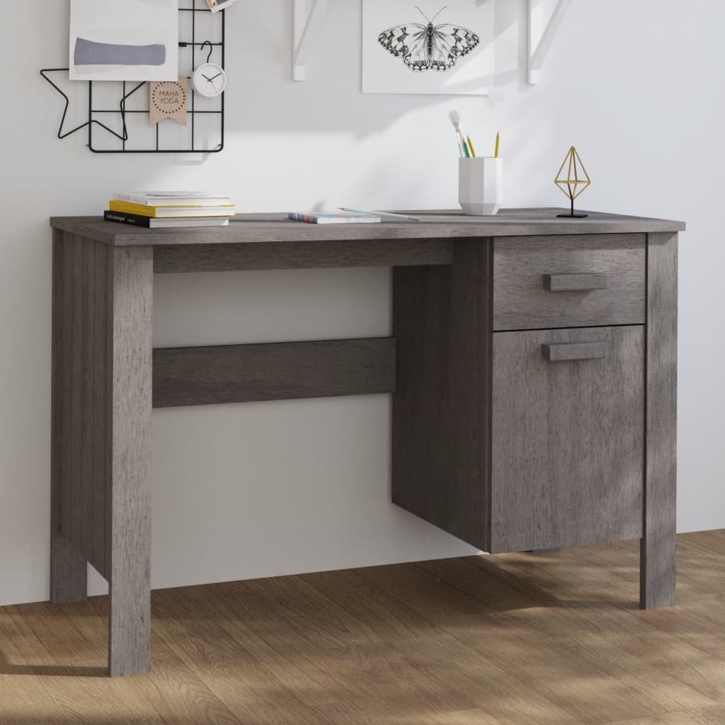 Schreibtisch HAMAR Honigbraun 113x50x75 cm Massivholz Kiefer