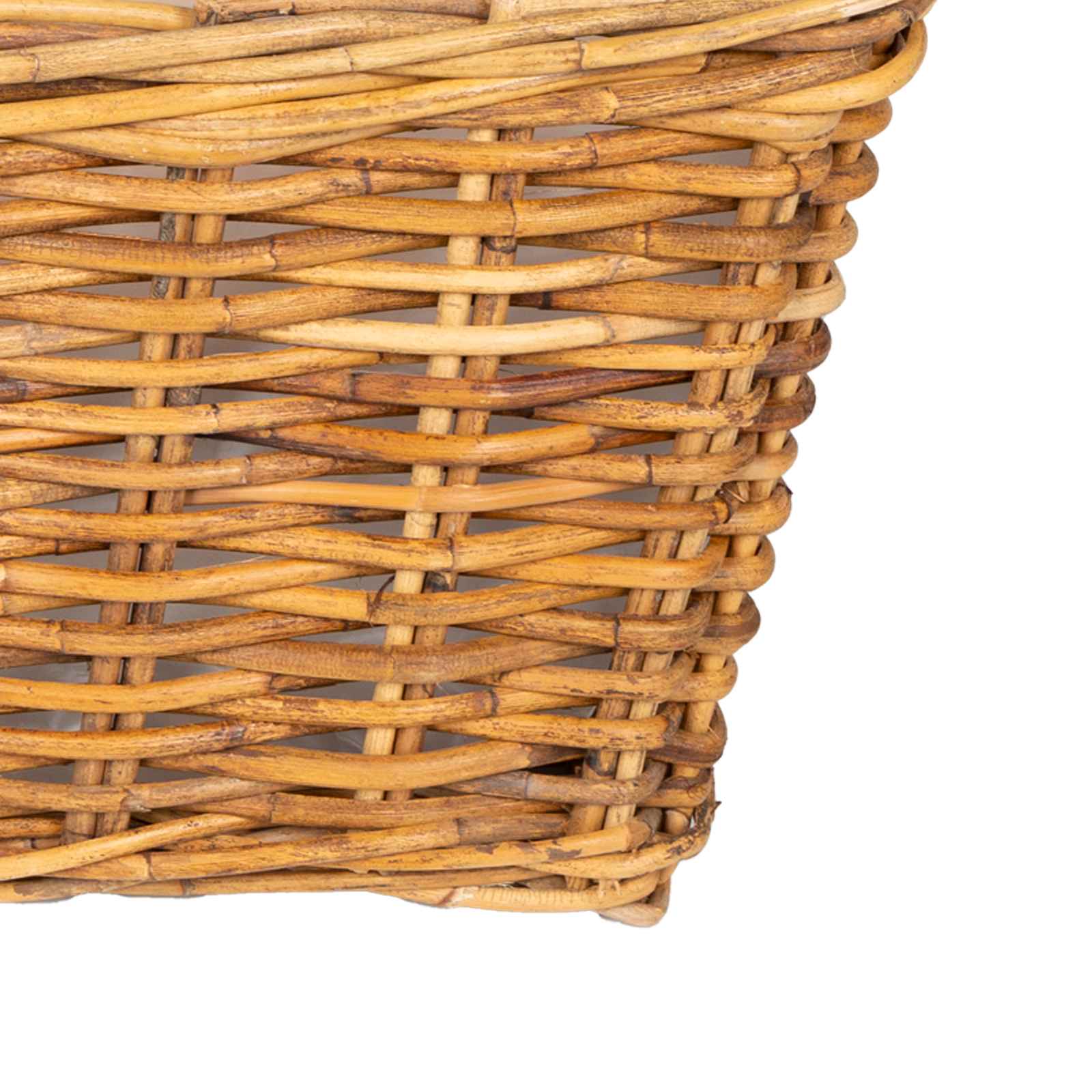 Blumentopfkorb mit Speicher 3 Stk. Natürliches Grau Kubu Rattan