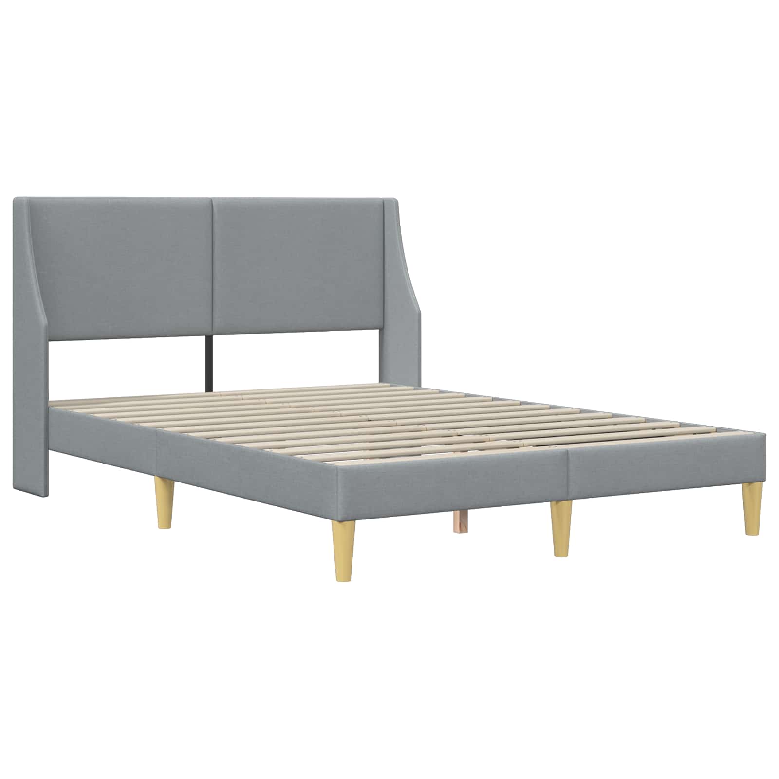 Bettgestell mit Matratze Hellgrau 80x 200 cm Polyester