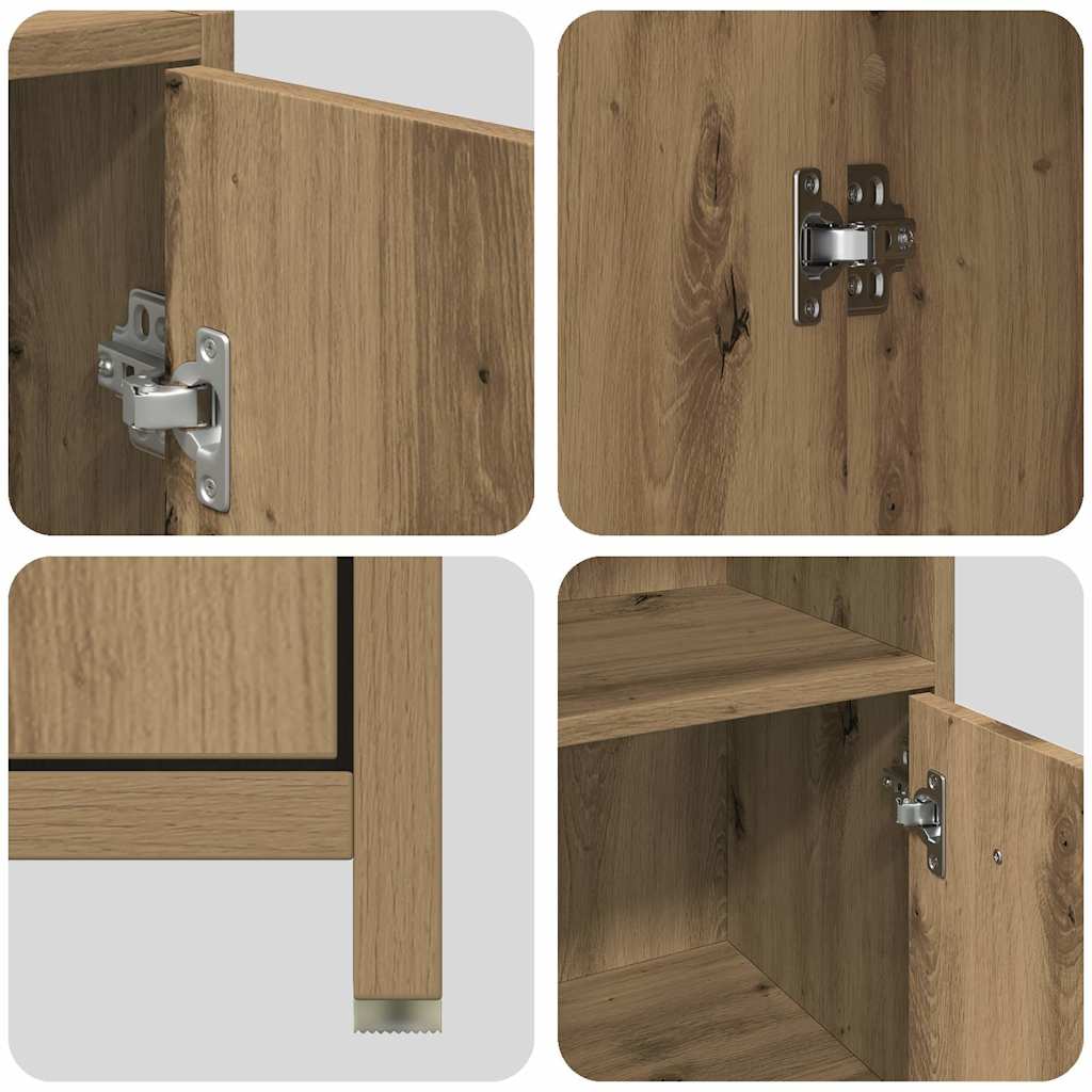 3-tlg. Badmöbel-Set Räuchereiche Holzwerkstoff