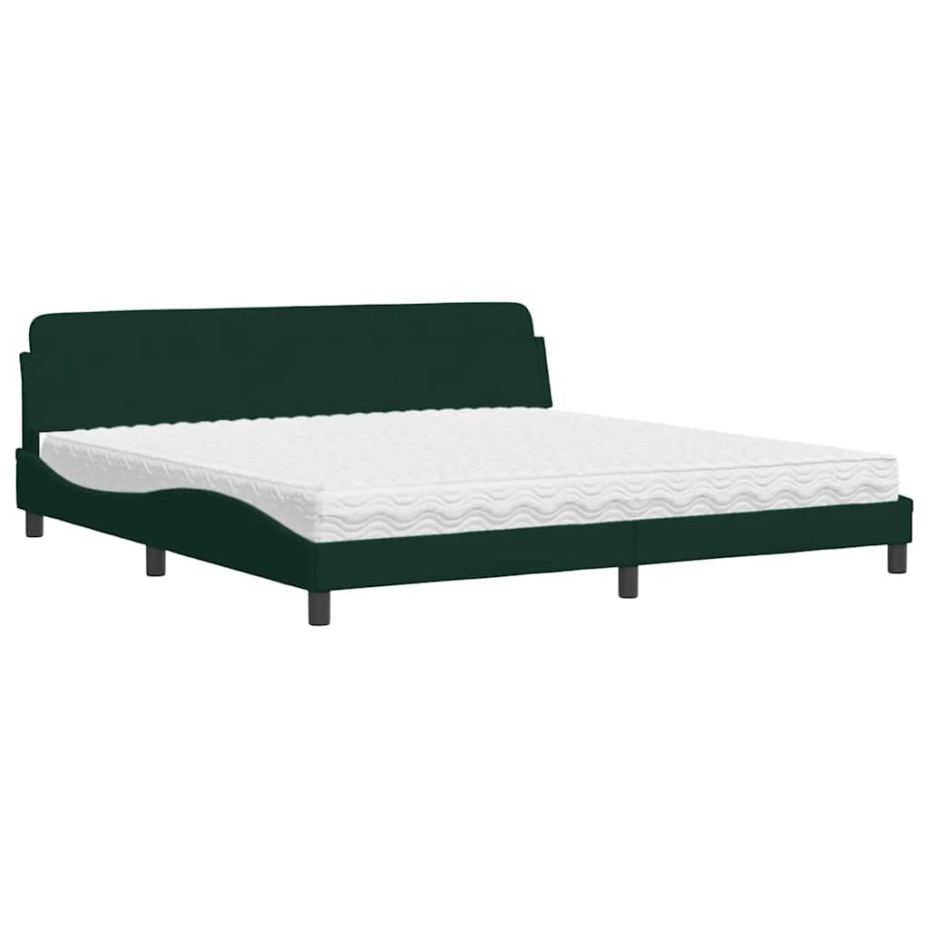 Bett mit Matratze "Dover" Hellgrau 80x200 cm Samt