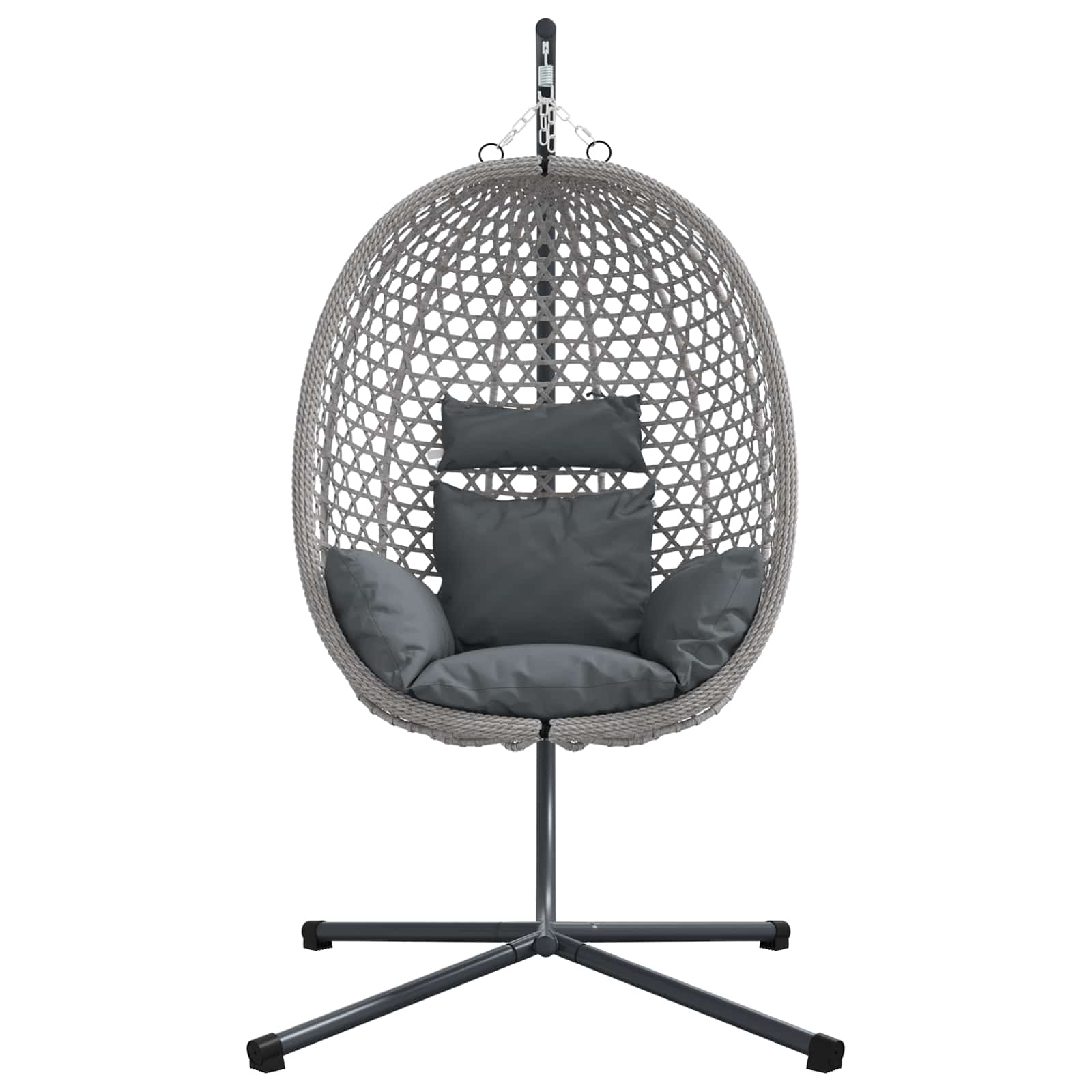 Hängendes Ei-Stuhl Hellcreme 104 x 100 x 191 cm Poly-Rattan