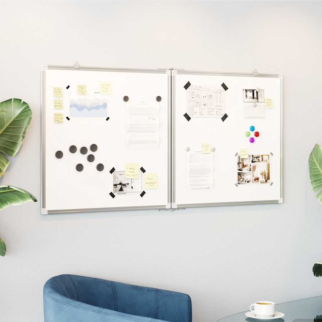 Magnetisches Whiteboard Klappbar 80x80x1,7 cm Aluminium