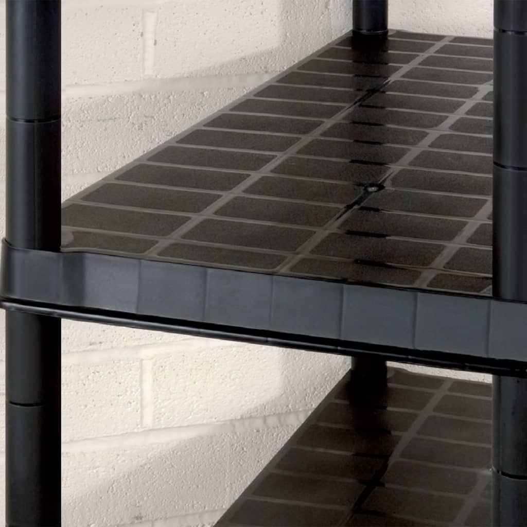 Lagerregal 4-Tier Schwarz 61x30,5x130 cm Kunststoff