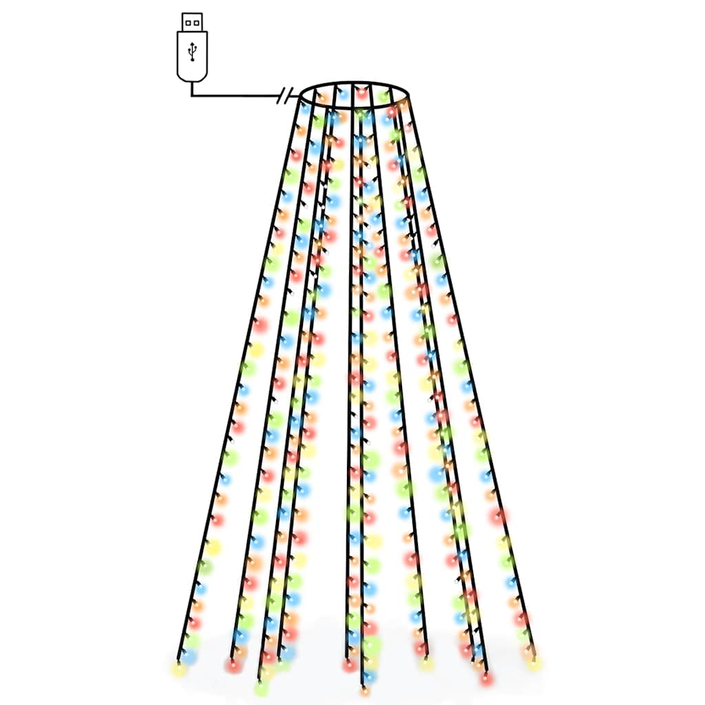 Weihnachtsbaum-Lichternetz mit 180 LEDs Kaltweiß 180 cm