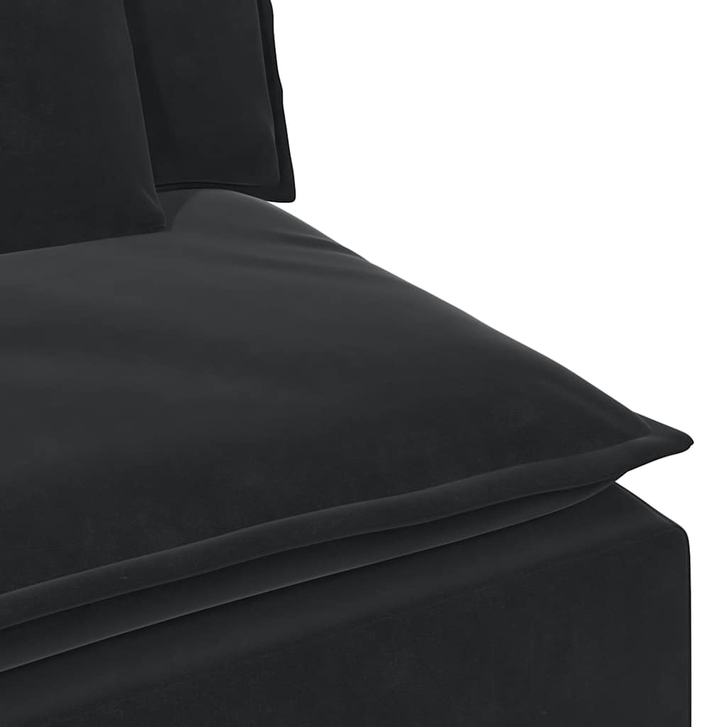 Modulares Sofa mit Fußhocker und Kissen Blau