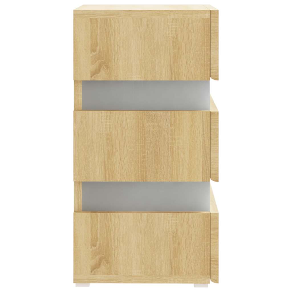 LED-Nachttisch Weiß 45x35x67 cm Holzwerkstoff