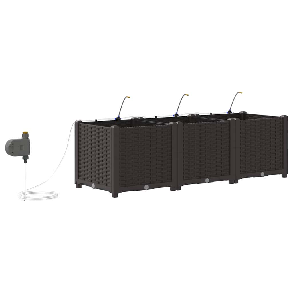 Garten-Pflanzgefäß 4 Stk. Braun 160 x 40 x 22 cm PP