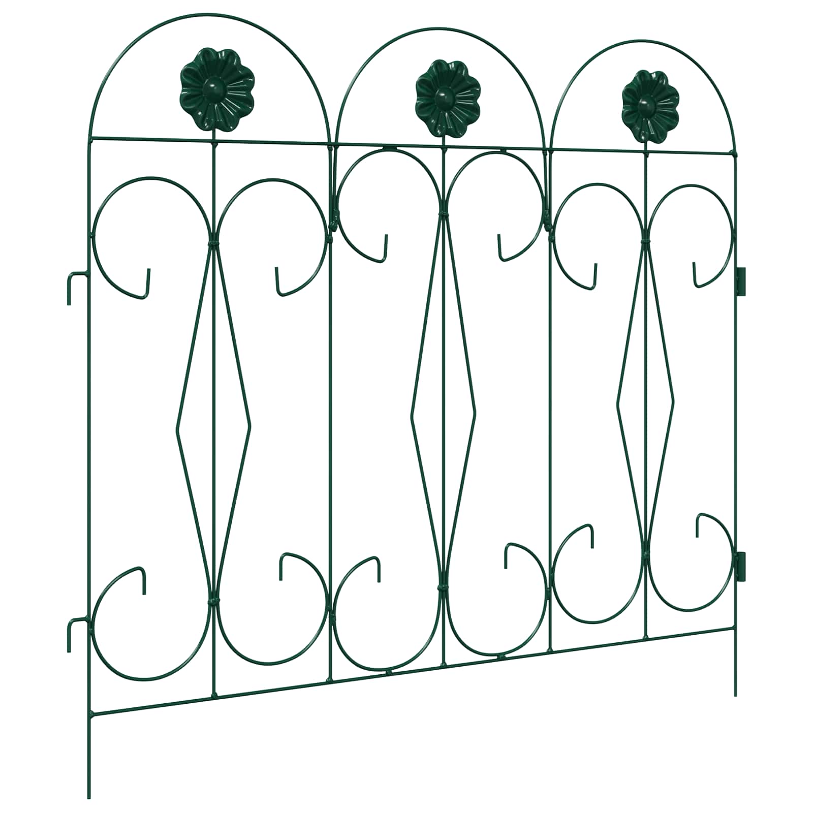 Gartenzaun 5 pcs Schwarz Stahl