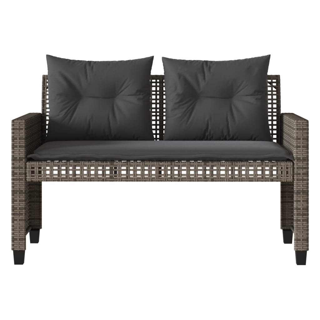 4-tlg. Garten-Sofagarnitur mit Kissen Schwarz Poly Rattan Glas