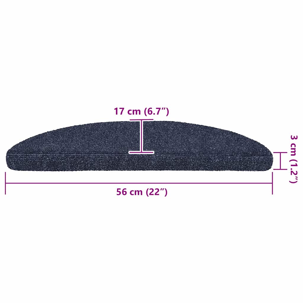 Stufenmatten Selbstklebend 15 Stk. 56x17x3 cm Hellbraun Halbrund