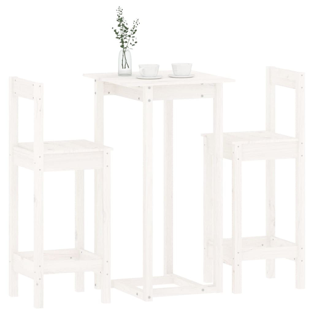 3-tlg. Bar-Set Massivholz Kiefer