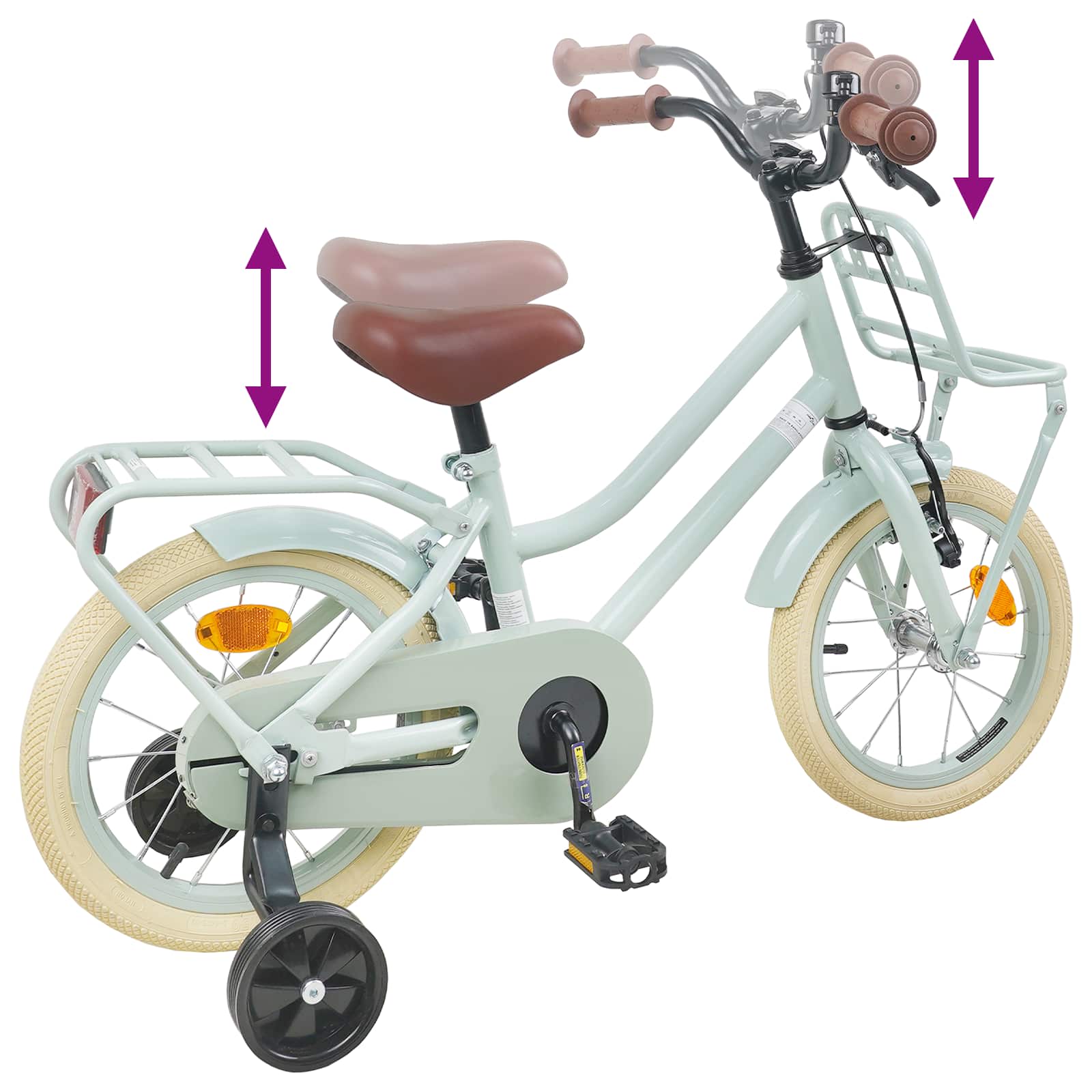 Kinderfahrrad 12 Zoll für 2-4 Jahre alt Hellrosa