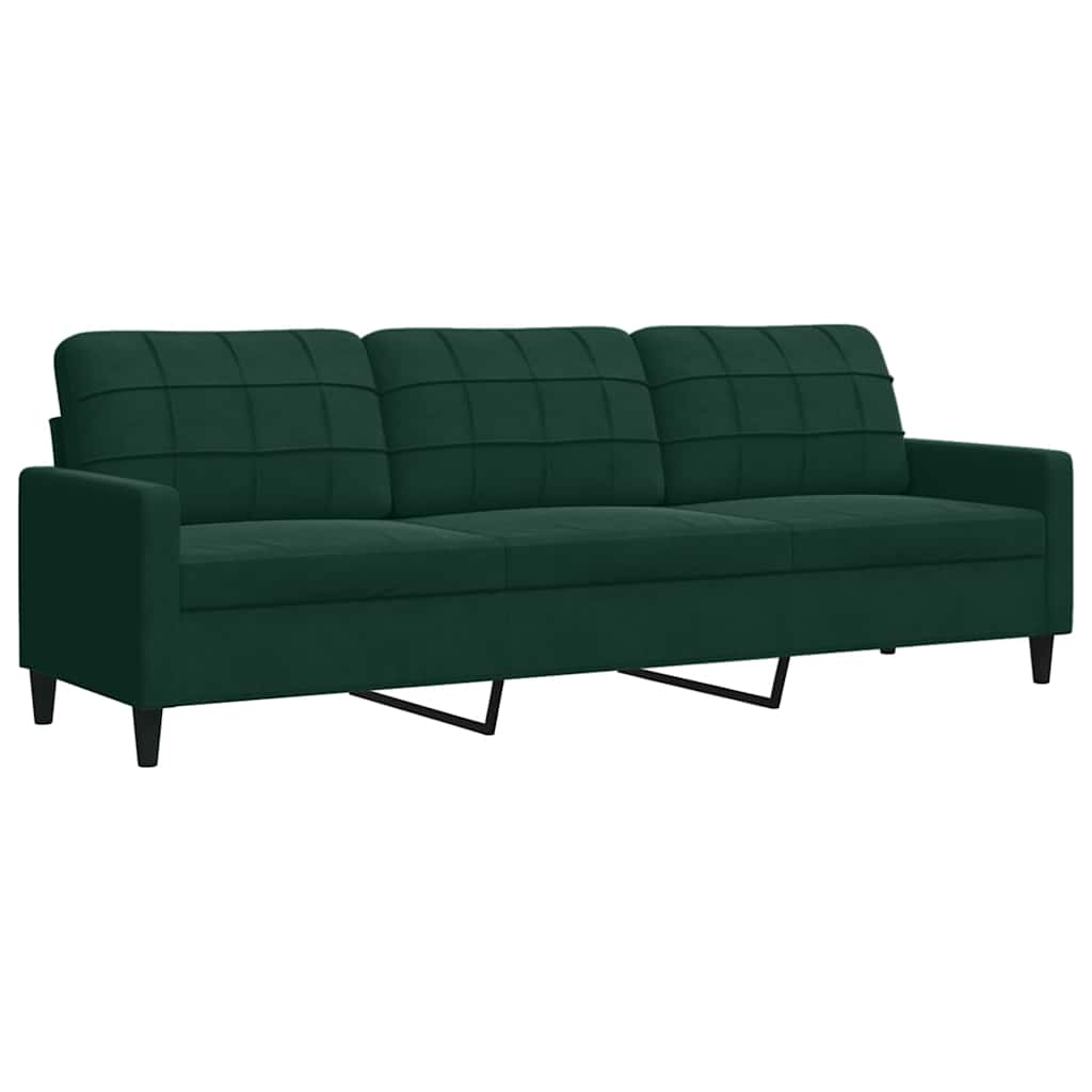 3-tlg. Sofagarnitur mit Kissen Hellgrau Samt