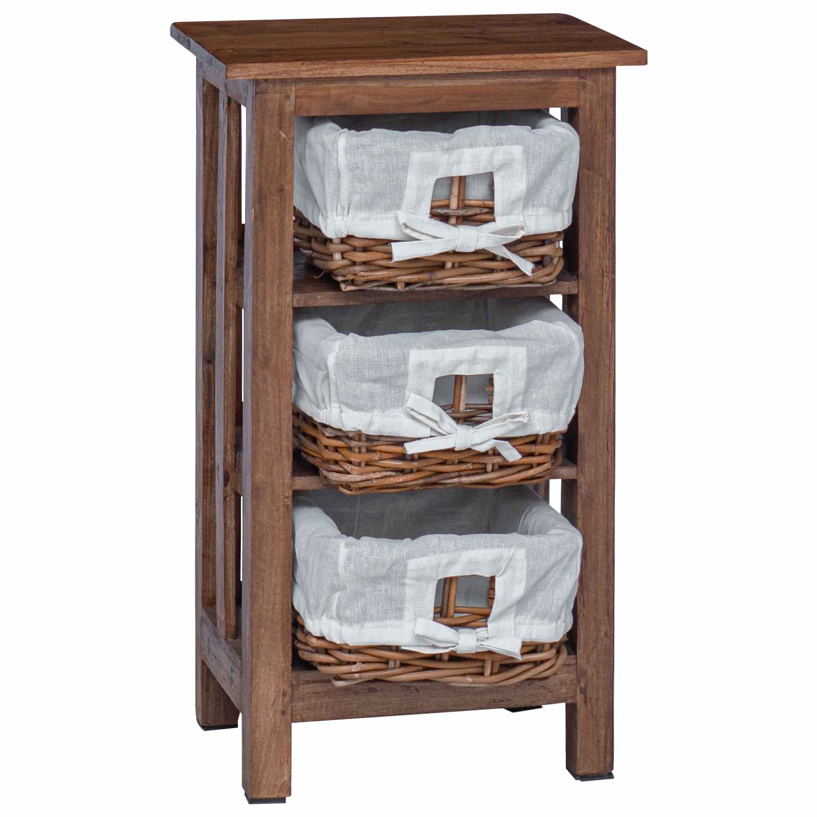 Beistelltisch Braun 38 x 28 x 35 cm Massivholz Mahagoni