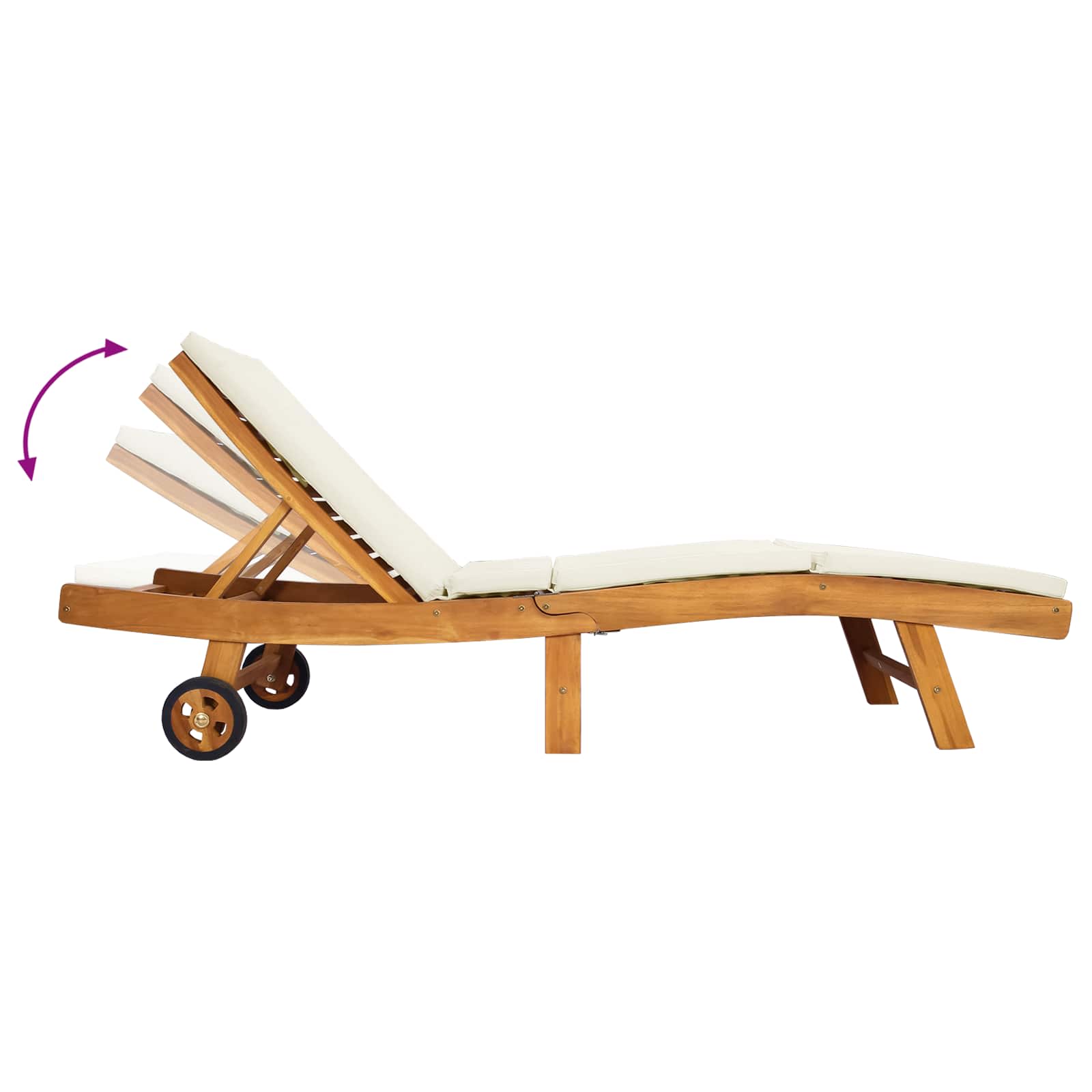 Sonnenliege Braun Massivholz Teak
