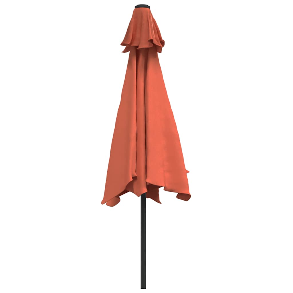 Sonnenschirm mit LED-Beleuchtung Stahl-Mast 300 cm Bordeauxrot