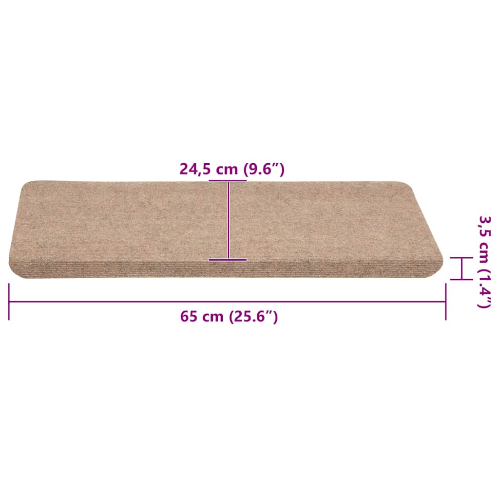 Stufenmatten Selbstklebend 15 Stk. 56x17x3 cm Beige