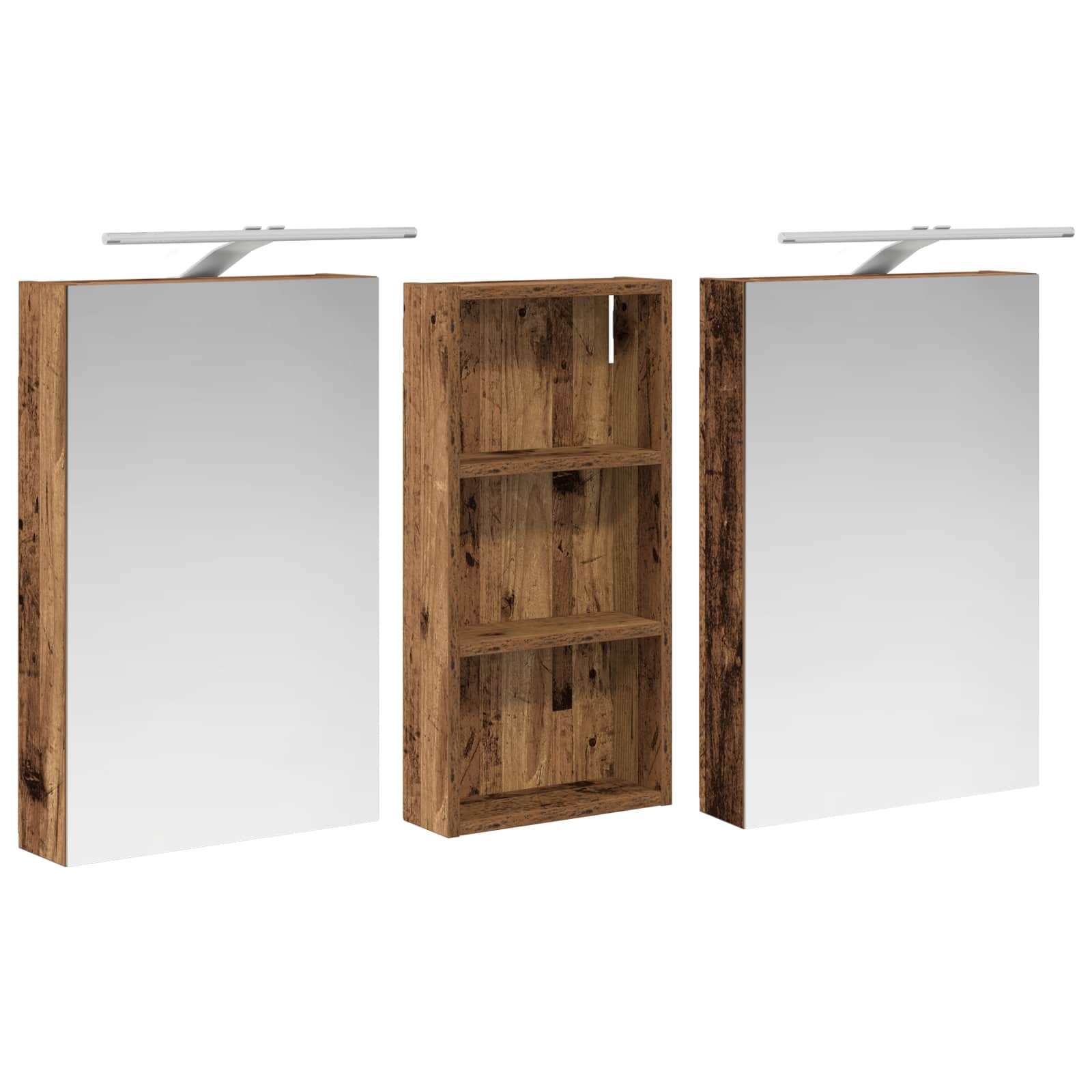 Badezimmerschrank-Set 3 pcs 80 x 10,5 x 50 cm Holzwerkstoff