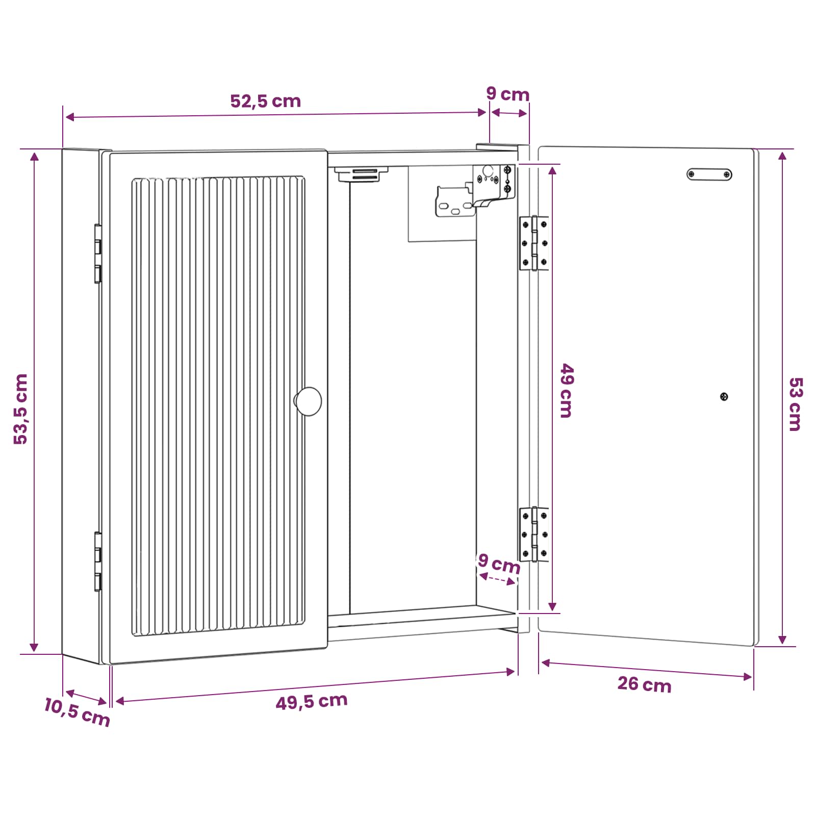Dartboard Schrank EDE Weiß 52,5 x 10,5 x 53,5 cm Holzwerkstoff